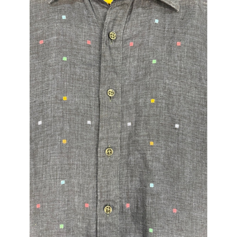 Rodd & Gunn Mens Navy Blue 100% Linen Embroidered Short Sleeve Shirt M Italian - Picture 9 of 9